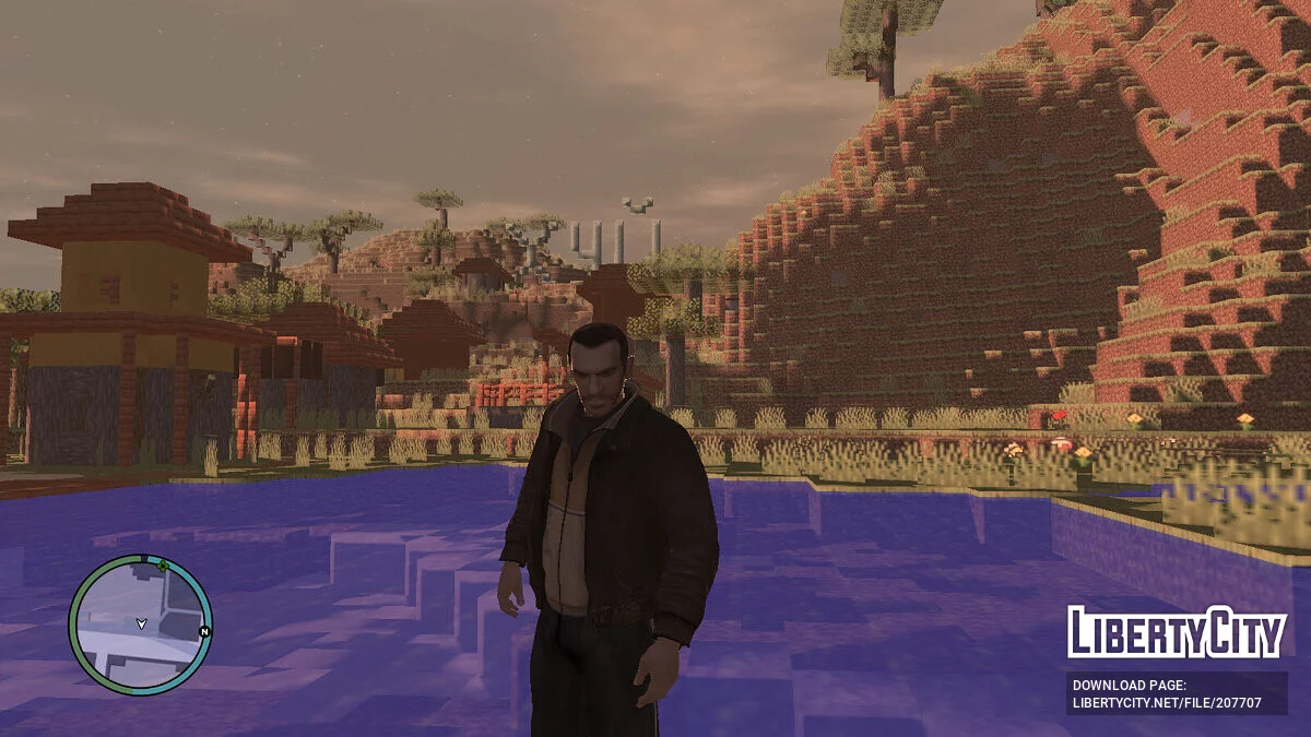 Кусок острова из Майнкрафта 1.20.4 / GTA 4