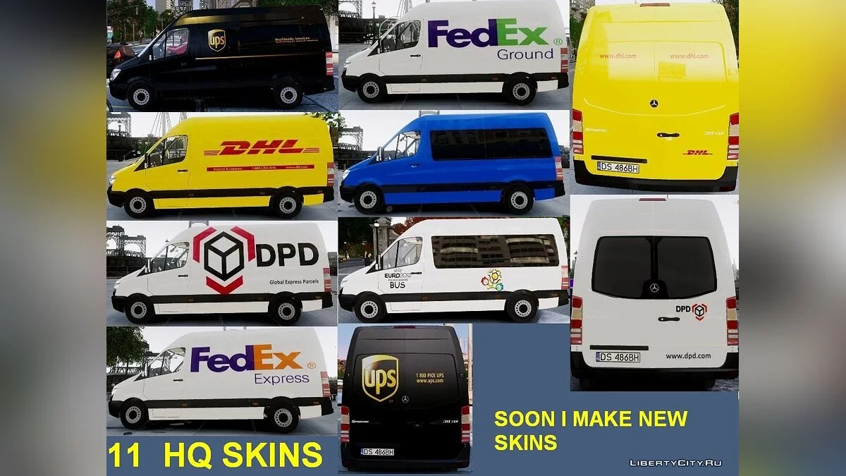 Mercedes Sprinter + пак скинов / GTA 4