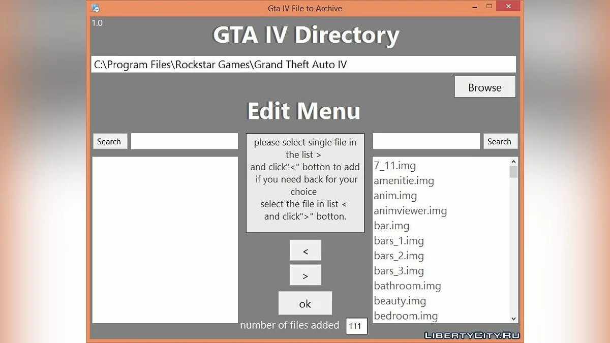 Файл для архивации IMG v1.0 / GTA 4