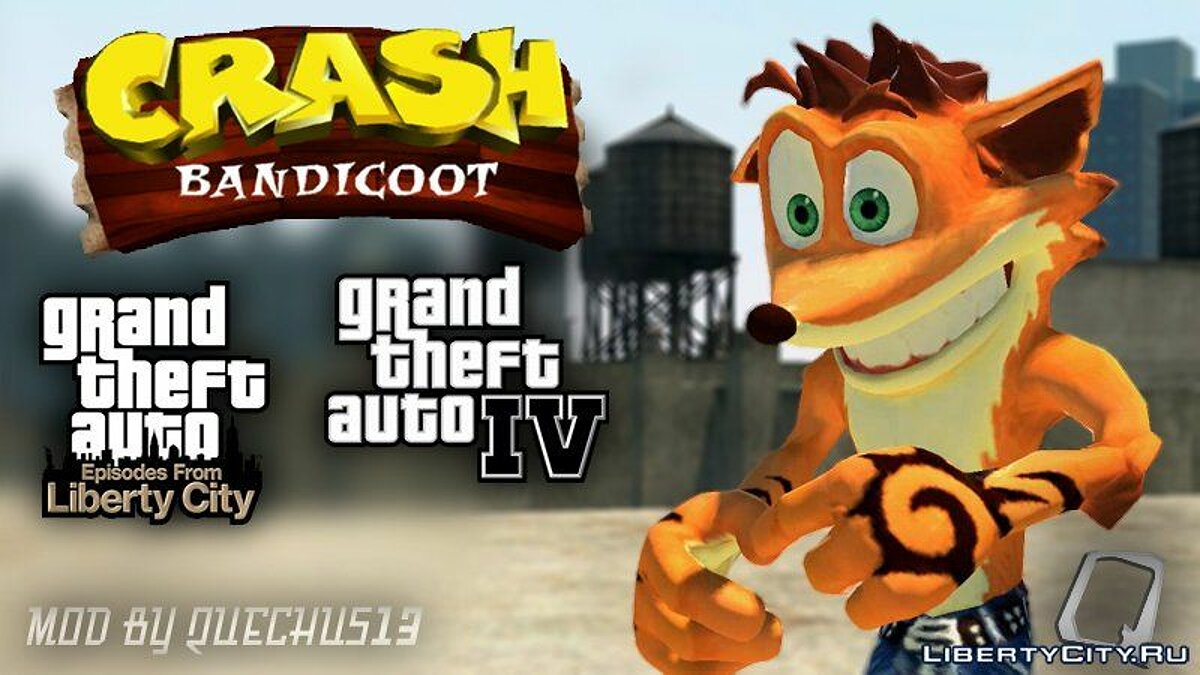 Скачать Crash Bandicoot Mod для GTA 4