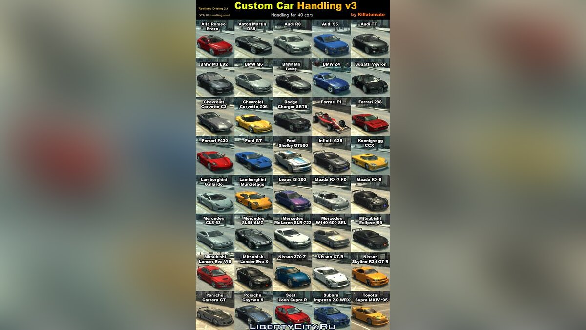 RD21 Custom Car Handling Pack v3 для GTA 4 - Картинка #1