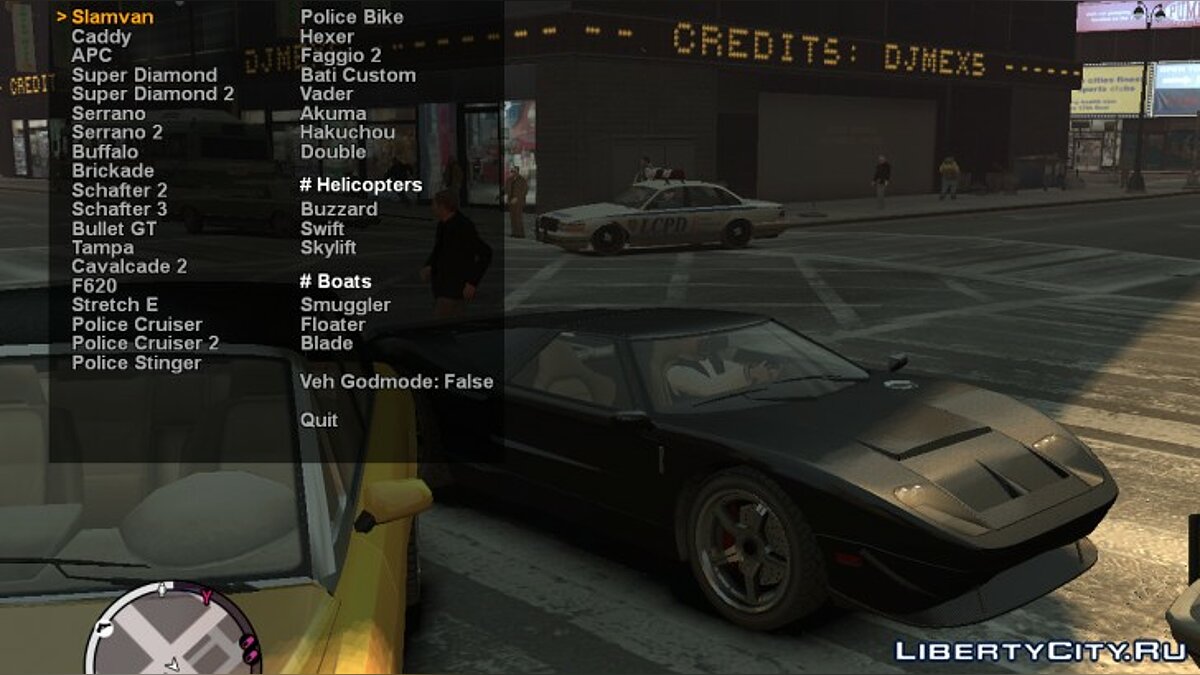 Скачать Vehicle Menu (EFLC) для GTA 4