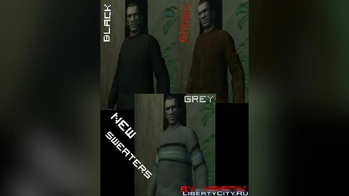 New Sweaters Black, Grey and Brown / GTA 4