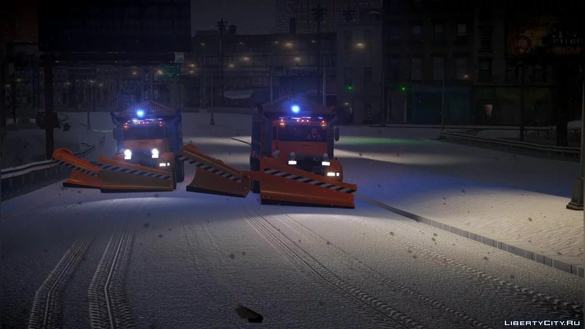 GTA 4 Biff Snow Plow W Movable Side Plow [ELS 8.0] / GTA 4