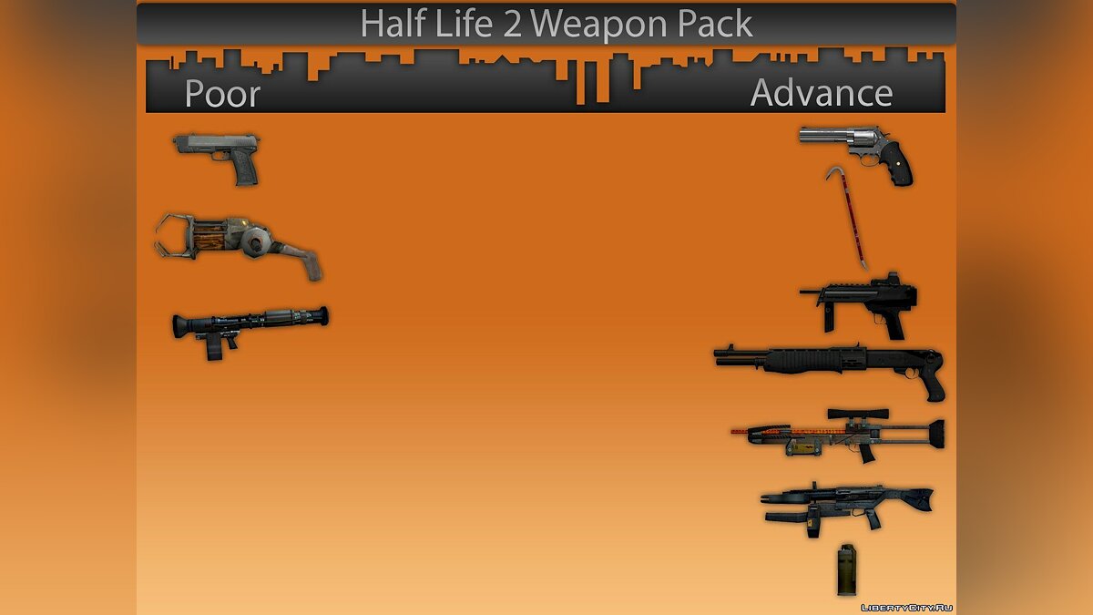 Скачать Half Life 2 Weapon Pack для GTA 4