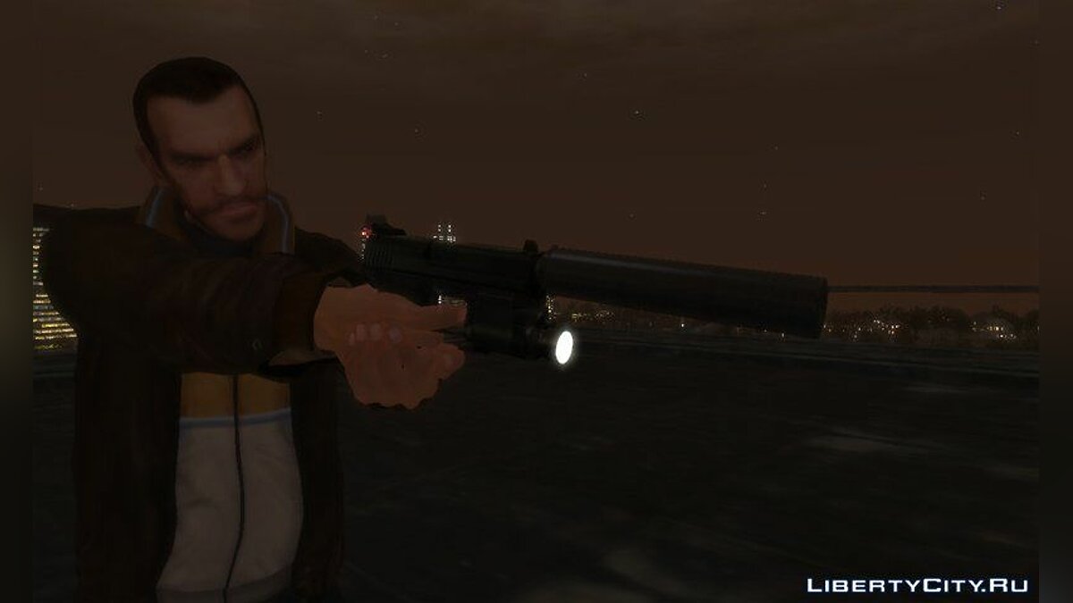 Скачать HK USP 45 (фонарик/глушитель) для GTA 4