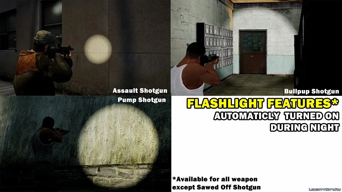 GTA V Shotgun Pack with Flashlight / GTA 4