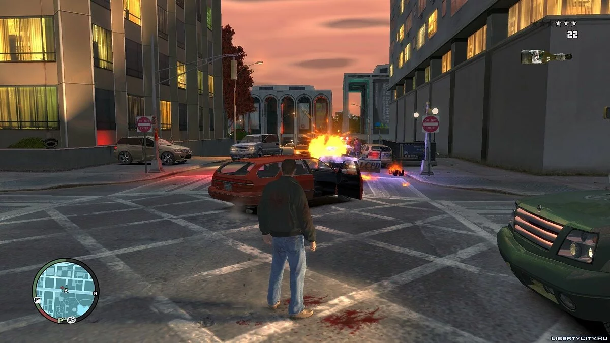 Blue Light For Molotov Explosion / GTA 4