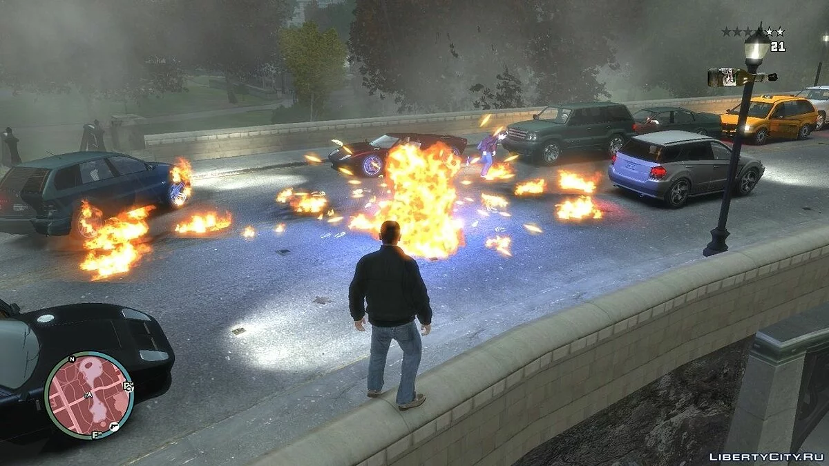 Blue Light For Molotov Explosion / GTA 4