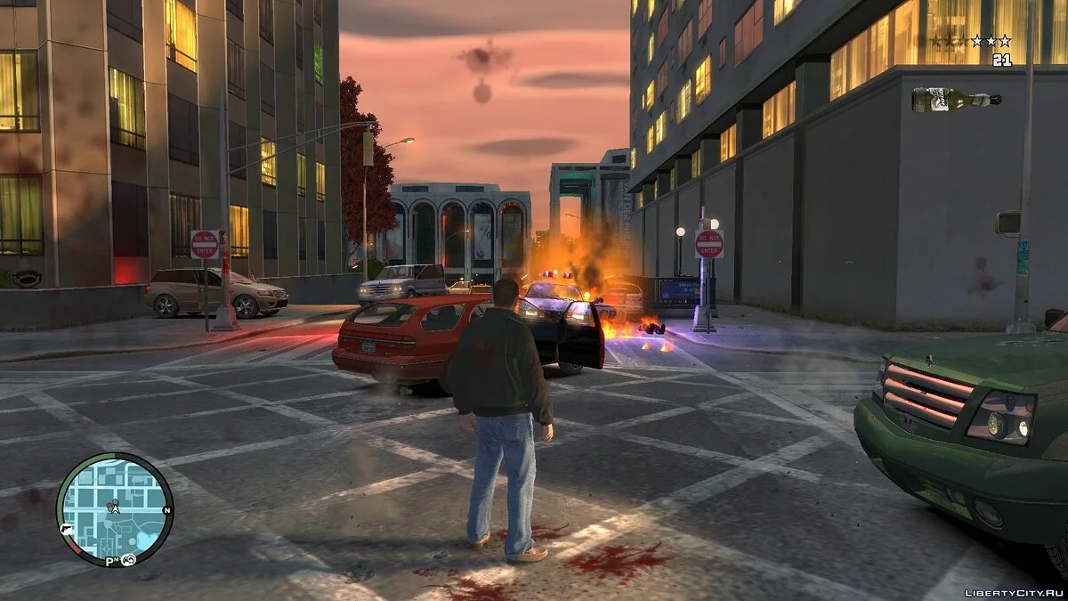 Blue Light For Molotov Explosion / GTA 4