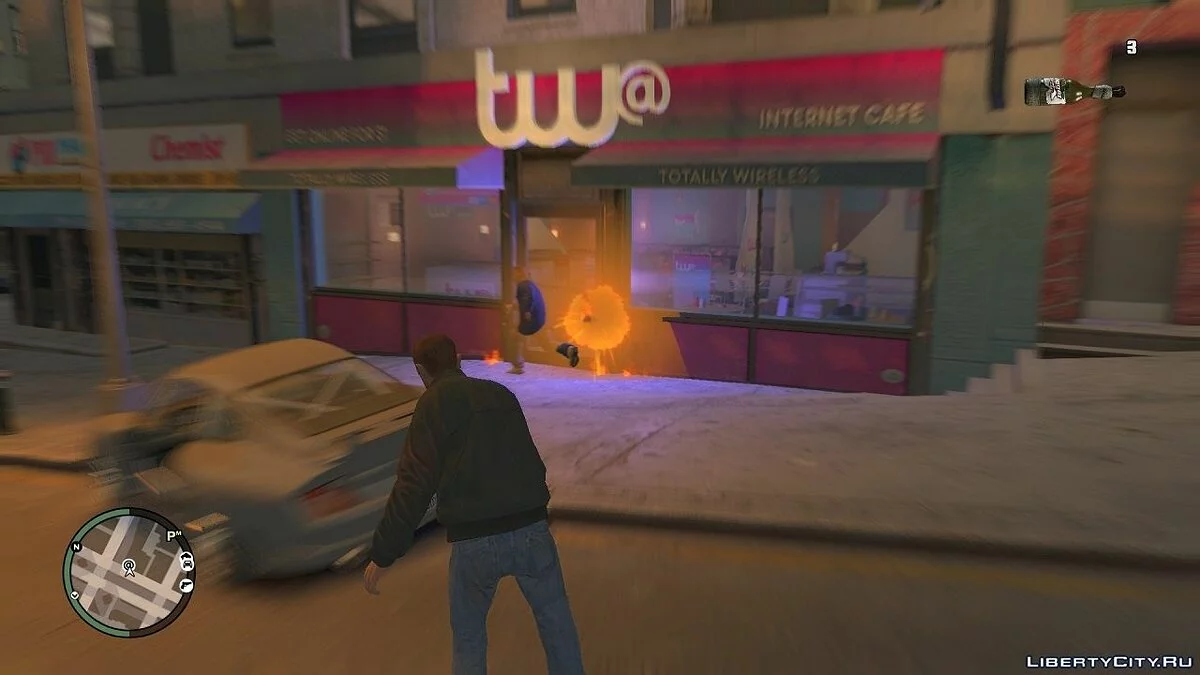 Blue Light For Molotov Explosion / GTA 4