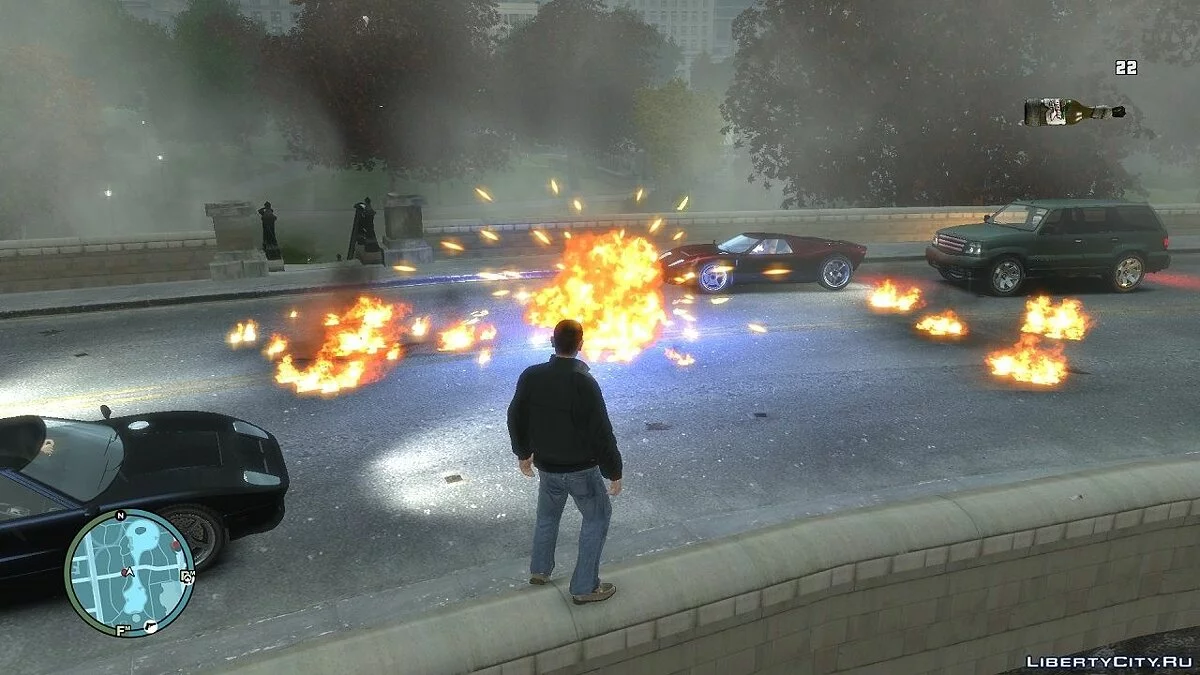 Blue Light For Molotov Explosion / GTA 4