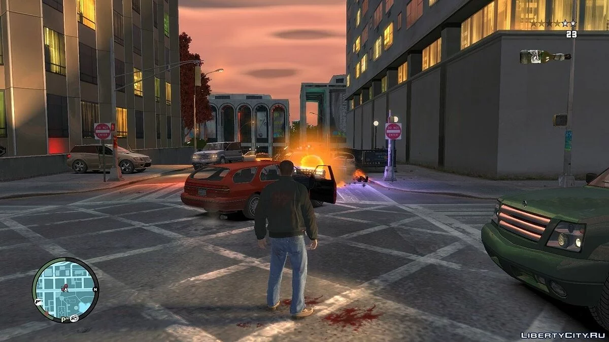 Blue Light For Molotov Explosion / GTA 4