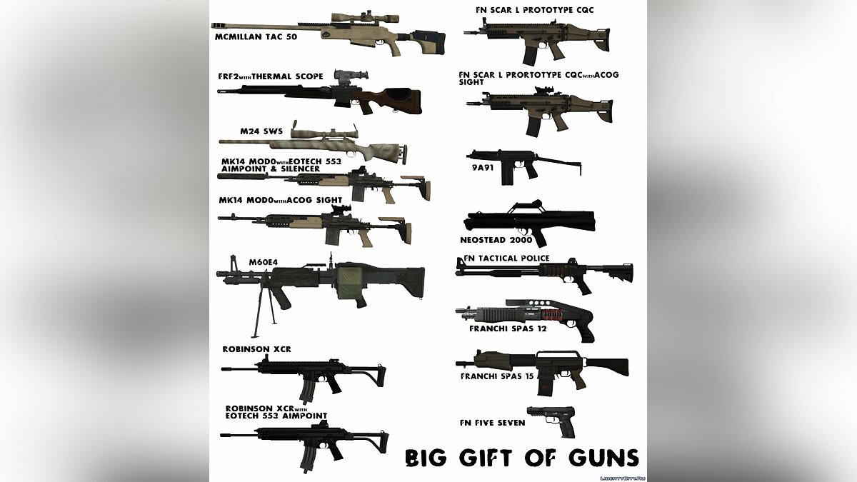 Большой пак оружия 2012 для GTA 4 - Картинка #1