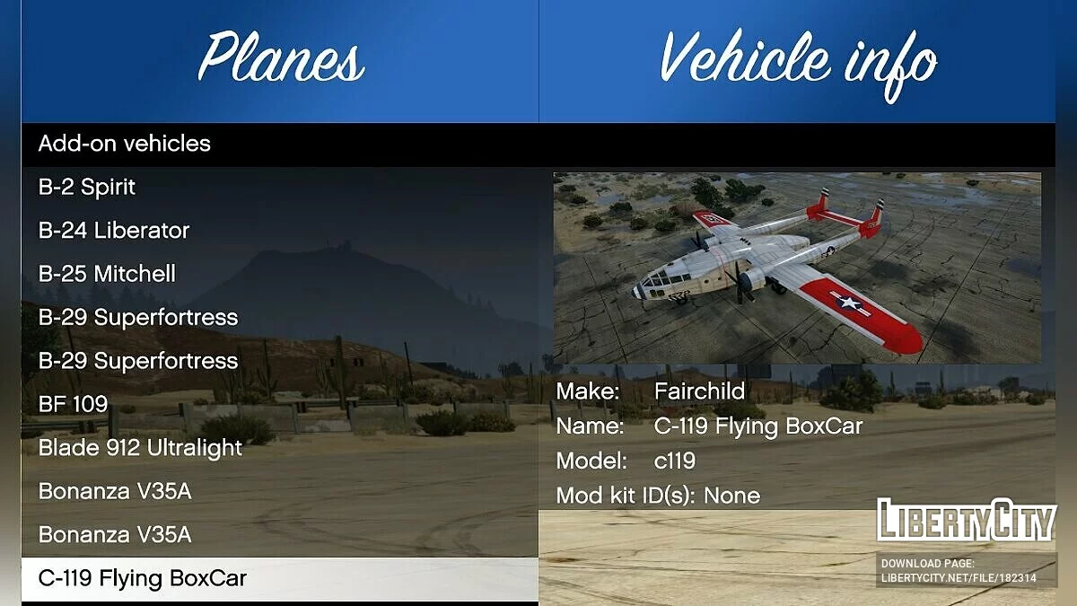 Fairchild C-119 Flying Boxcar [Add-On | OIV] 1.0 / GTA 5