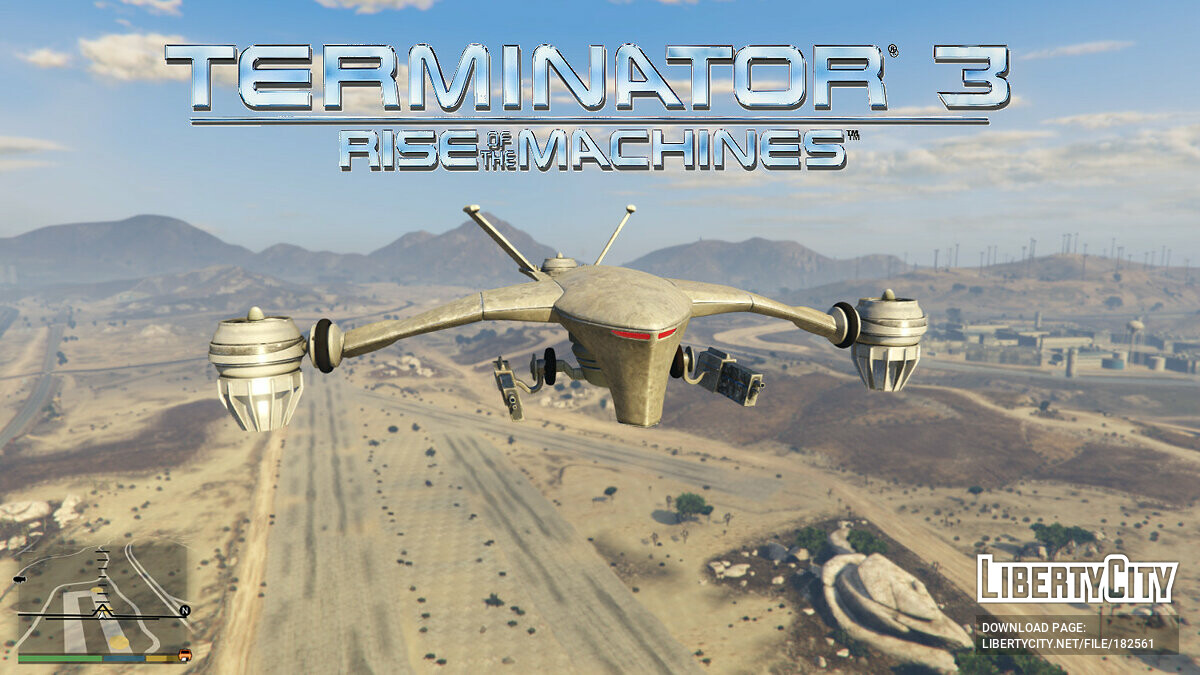 Скачать Terminator 3 Aerial Hunter Killer [Add-On] 0.1 для GTA 5