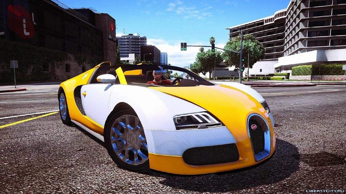 Bugatti Veyron с автоматическим спойлером v4.0 Final / GTA 5