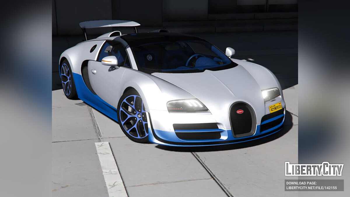 Скачать Bugatti Veyron Vitesse [Add-On | LODs | Auto-spoiler | Tuning |  Extras | Template] 2.0 для GTA 5