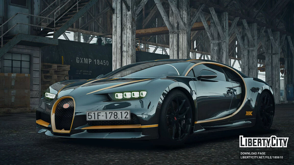 Bugatti Chiron Gold Strip v1.0 / GTA 5