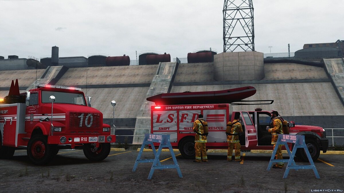 Скачать Los Santos Fire Department Vehicle Pack - Сборник машин пожарная  части Лос-Сантоса для GTA 5