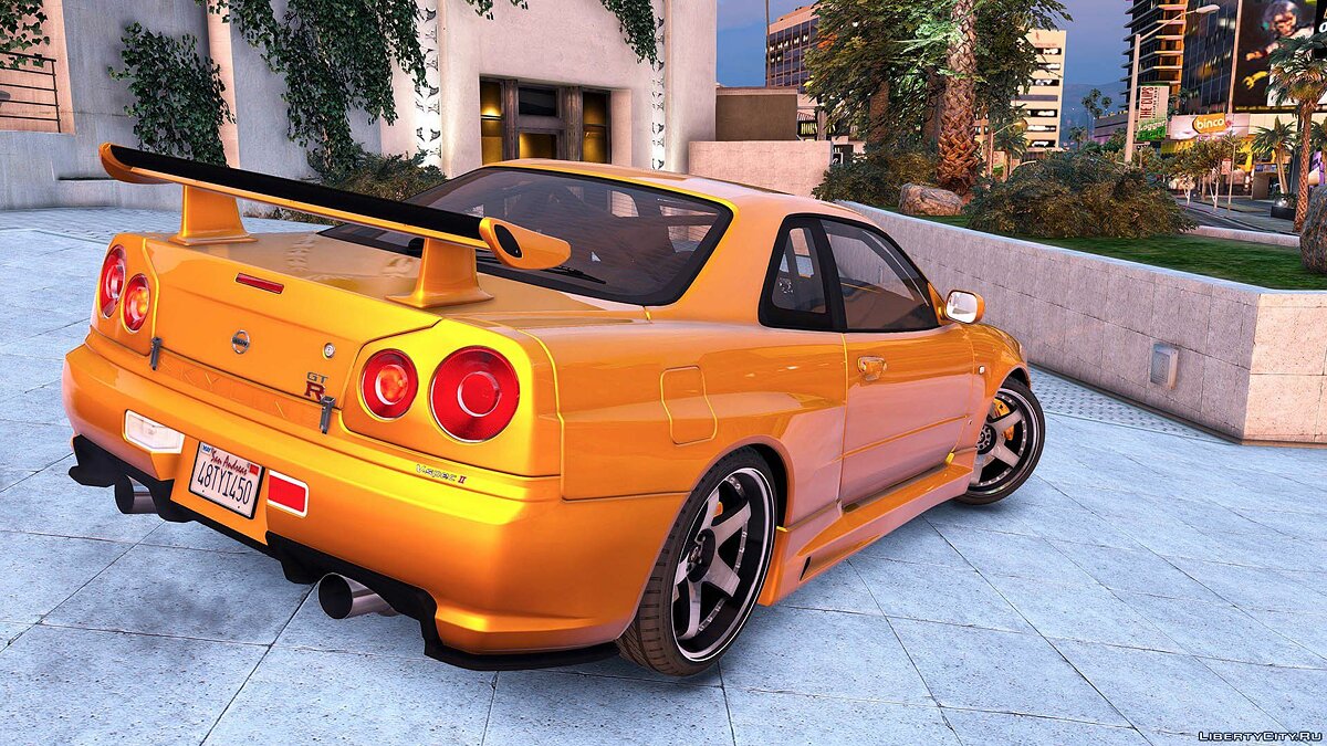 Скачать Nissan Skyline GT-R 34 2002 [Add-On / Replace / Animated |  Template] 1.0 для GTA 5