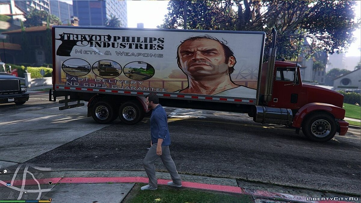 Скачать Trevor Philips Industries Pounder ad для GTA 5