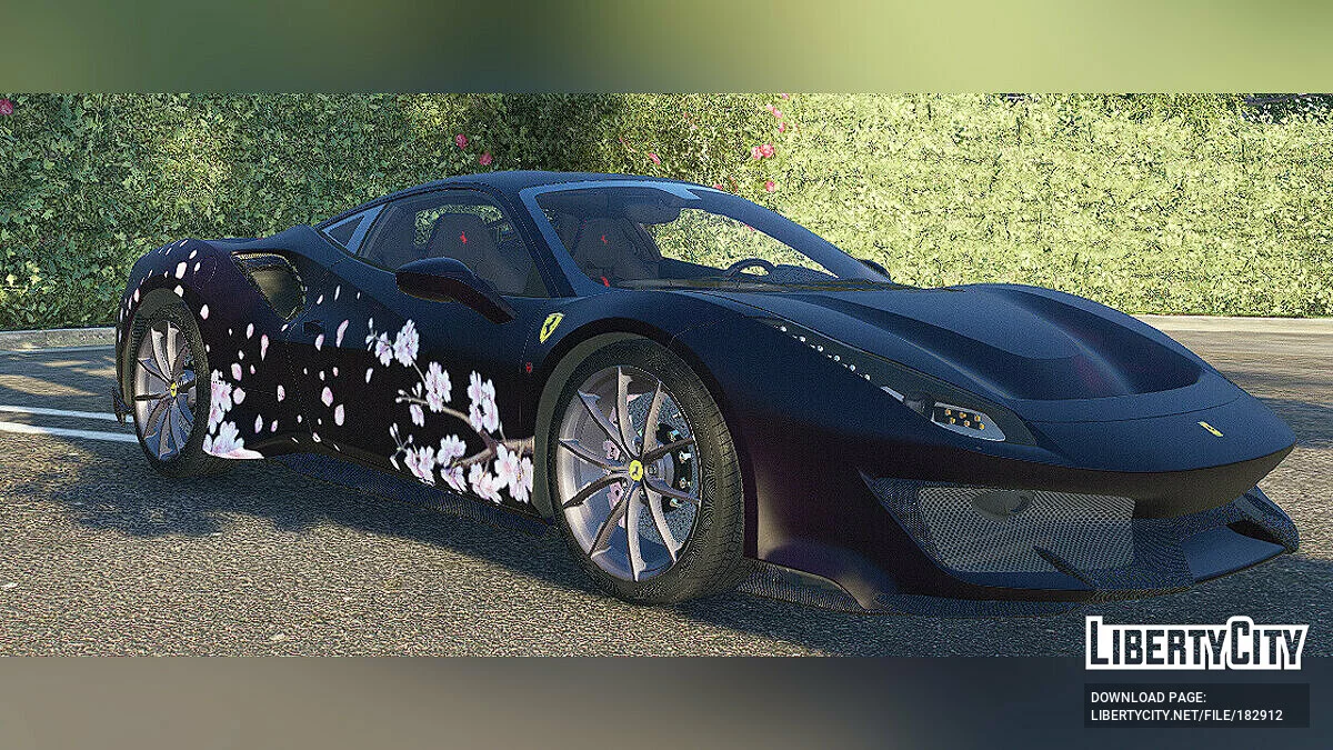 Petal Livery для Asyr0n's 2019 Ferrari 488 Pista 1.0.0 / GTA 5