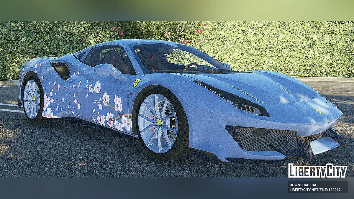 Petal Livery для Asyr0n's 2019 Ferrari 488 Pista 1.0.0 / GTA 5