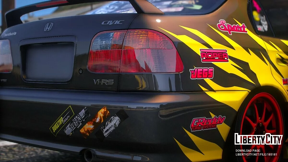 [Itasha] 2000 Honda Civic Ferio SiR / Vi-RS Konjiki no Yami To Love-Ru paintjob 1 / GTA 5