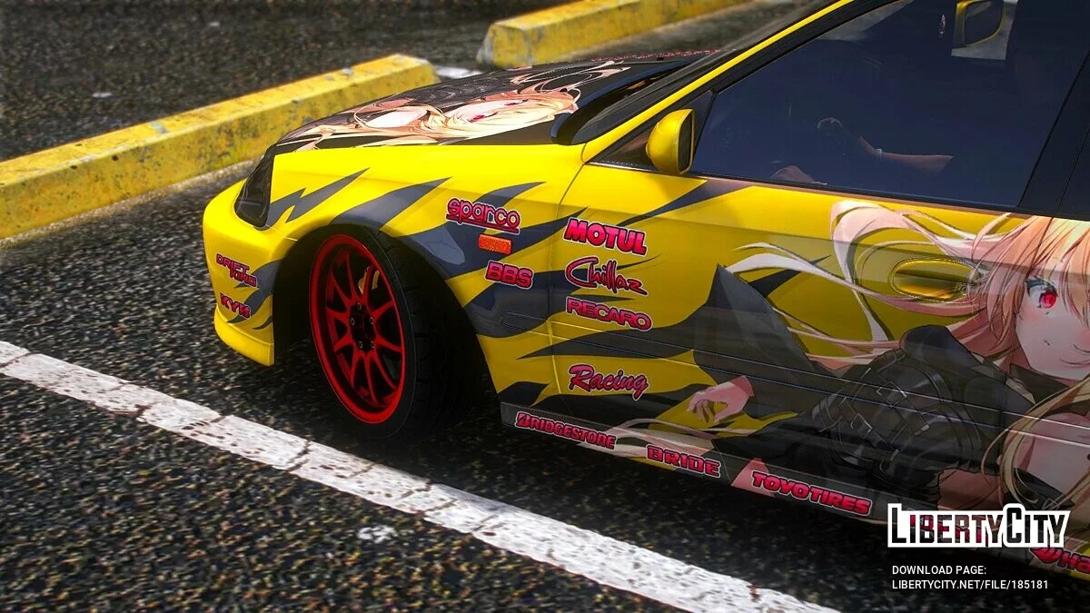 [Itasha] 2000 Honda Civic Ferio SiR / Vi-RS Konjiki no Yami To Love-Ru paintjob 1 / GTA 5