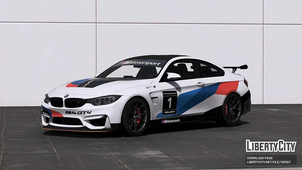 (2014 BMW M4 F82) M Motorsport BMW M4 GT4 livery v1.0 / GTA 5