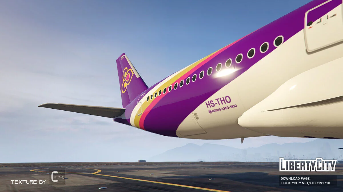 Ливрея Thai Airways для самолёта Airbus A350-900 / GTA 5