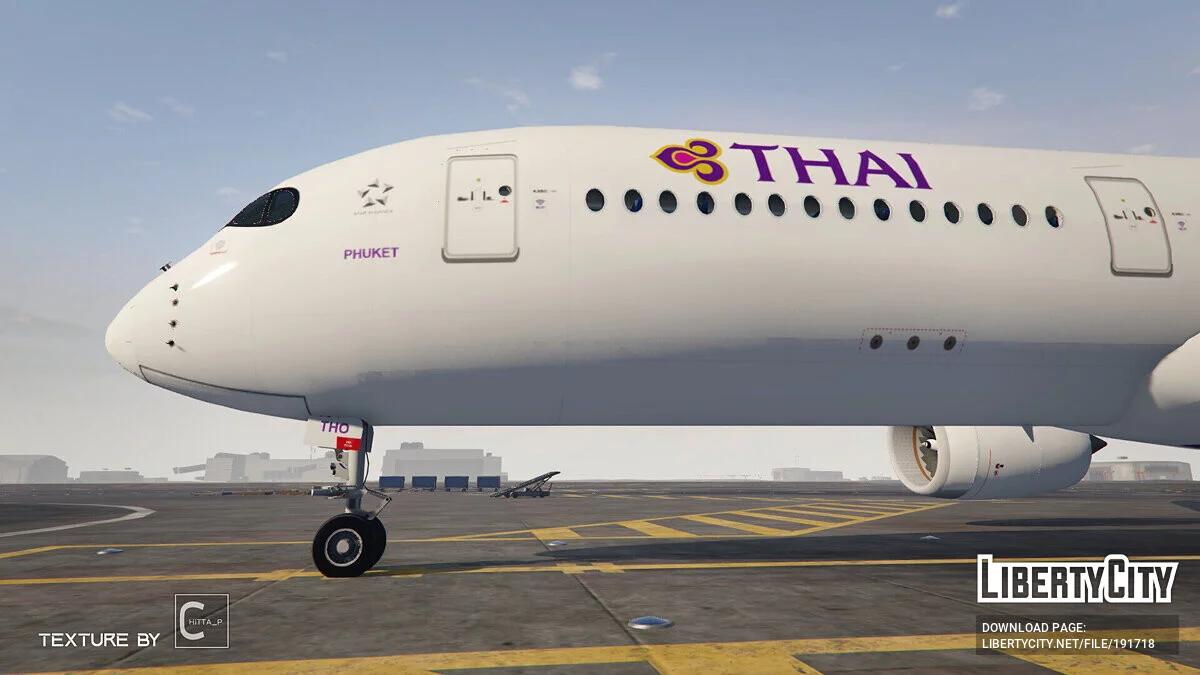 Ливрея Thai Airways для самолёта Airbus A350-900 / GTA 5