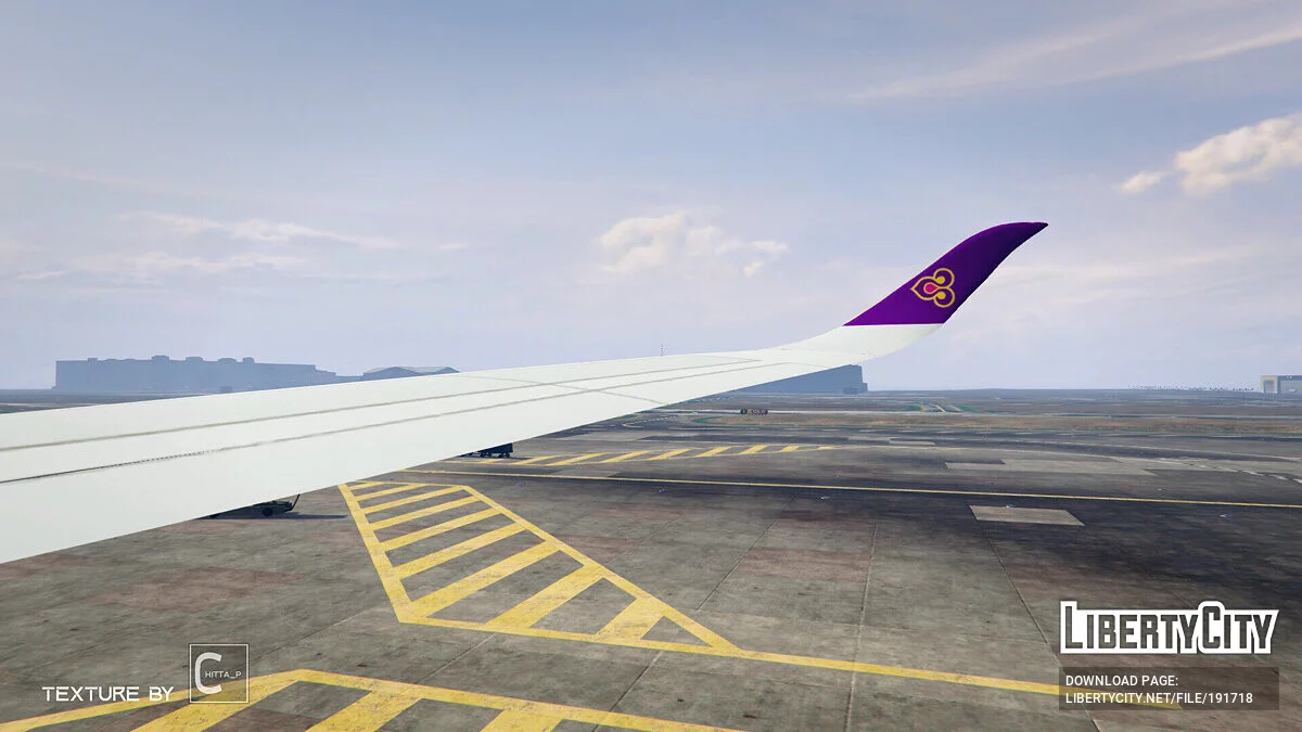 Ливрея Thai Airways для самолёта Airbus A350-900 / GTA 5