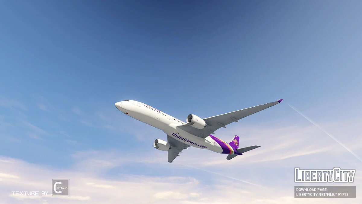 Ливрея Thai Airways для самолёта Airbus A350-900 / GTA 5