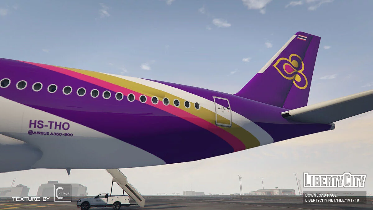 Ливрея Thai Airways для самолёта Airbus A350-900 / GTA 5