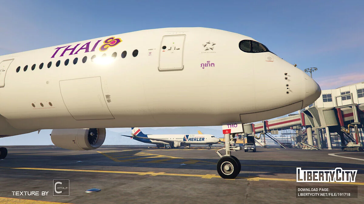 Ливрея Thai Airways для самолёта Airbus A350-900 / GTA 5