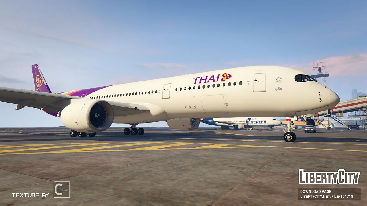 Ливрея Thai Airways для самолёта Airbus A350-900 / GTA 5