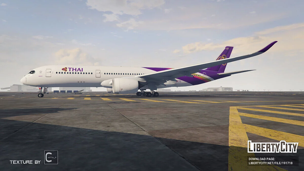 Ливрея Thai Airways для самолёта Airbus A350-900 / GTA 5