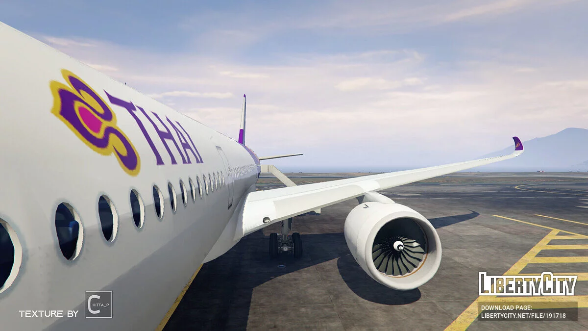 Ливрея Thai Airways для самолёта Airbus A350-900 / GTA 5