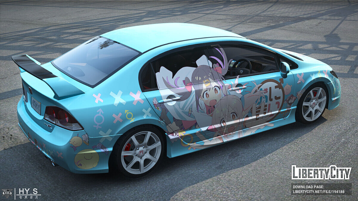 Скачать Honda Civic Type-R Itasha Vinyl для GTA 5