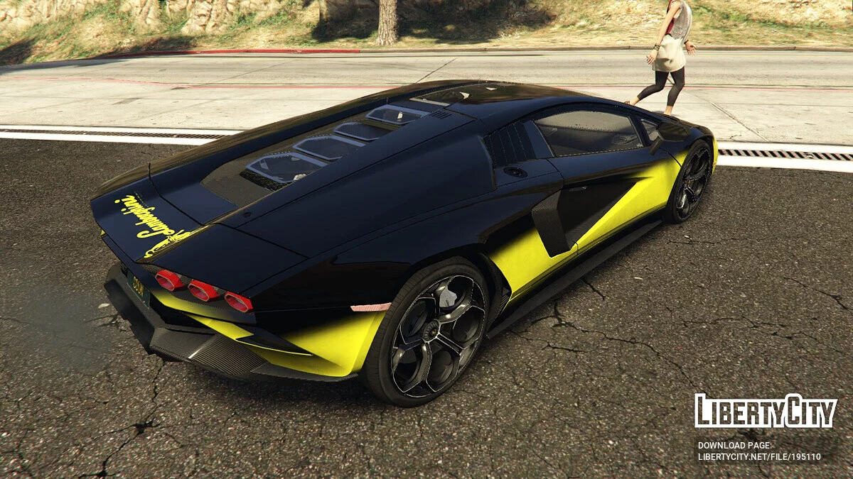Lamborghini Countach 2022 - Yellow faded stripe / GTA 5