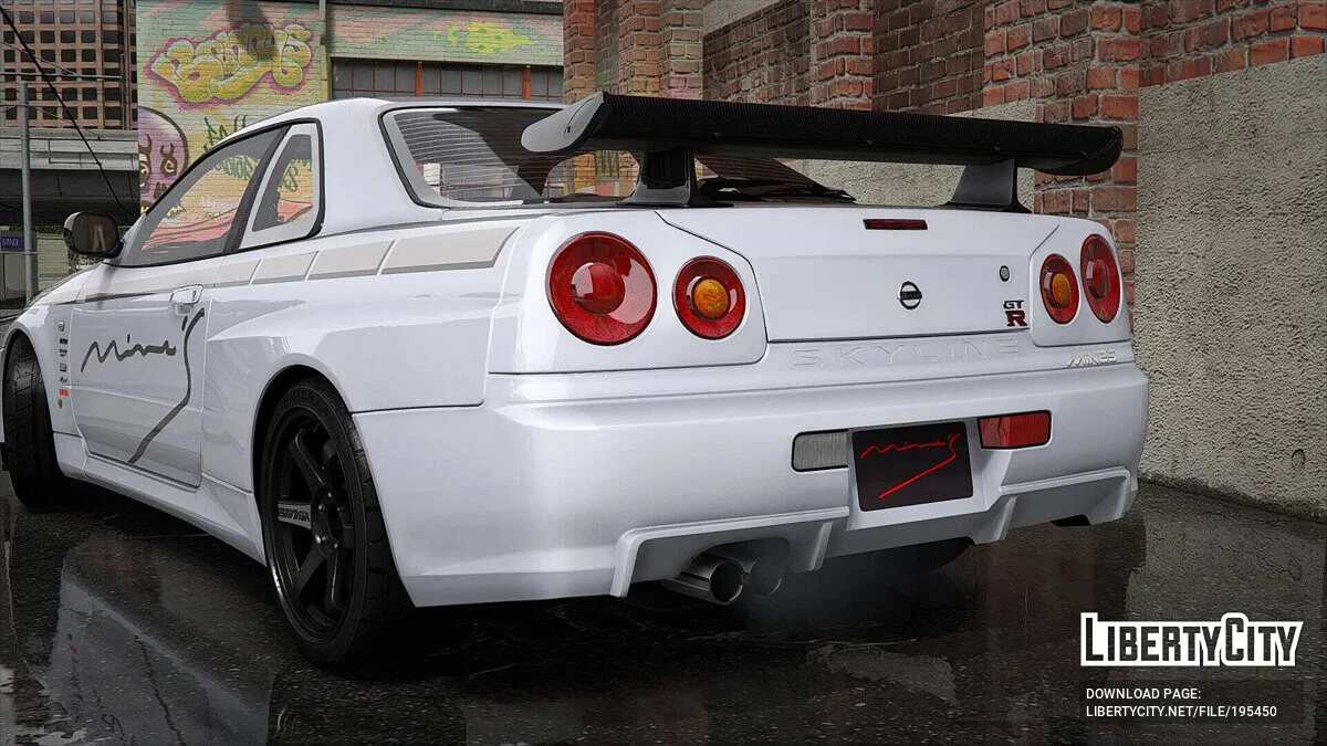 Nissan Skyline GT-R (BNR34) MINE'S MOTOR SPORTS livery / GTA 5