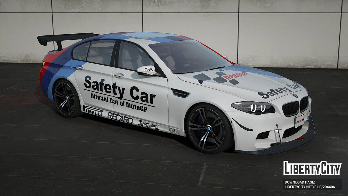 Скачать 2012 BMW M5 F10 MotoGP™ Safety Car livery для GTA 5