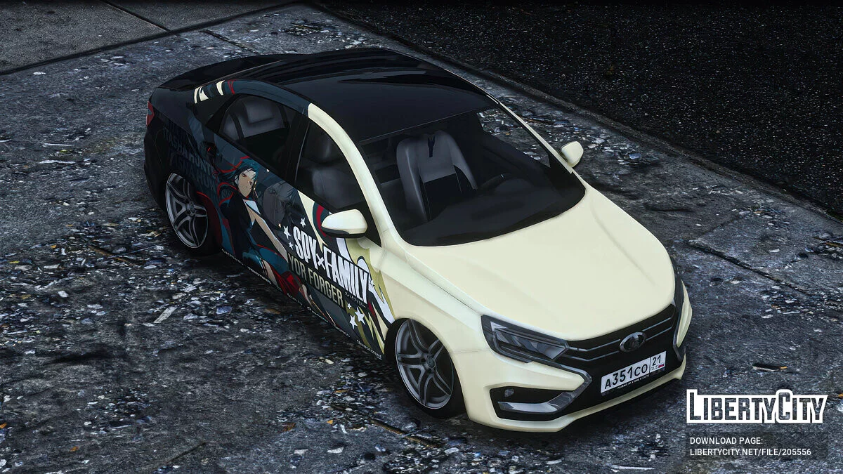 [Itasha] 2023 LADA VESTA NG «Spy x Family» Yor Forger paintjob / GTA 5