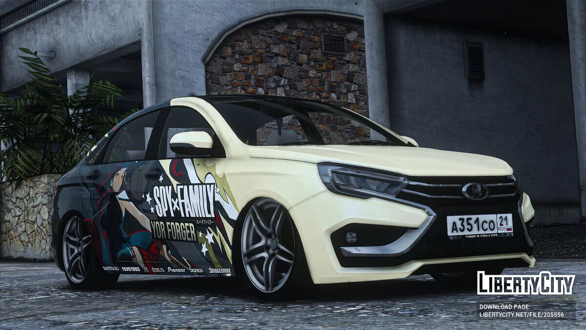 [Itasha] 2023 LADA VESTA NG «Spy x Family» Yor Forger paintjob / GTA 5