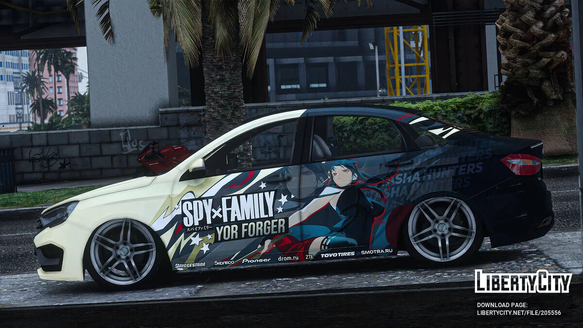 [Itasha] 2023 LADA VESTA NG «Spy x Family» Yor Forger paintjob / GTA 5