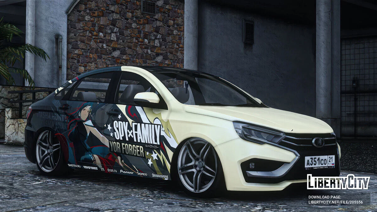 [Itasha] 2023 LADA VESTA NG «Spy x Family» Yor Forger paintjob / GTA 5