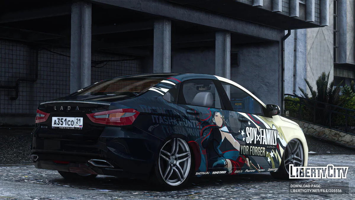 [Itasha] 2023 LADA VESTA NG «Spy x Family» Yor Forger paintjob / GTA 5