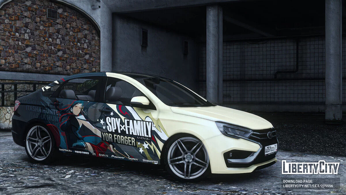 [Itasha] 2023 LADA VESTA NG «Spy x Family» Yor Forger paintjob / GTA 5